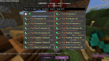 Trade selector GUI