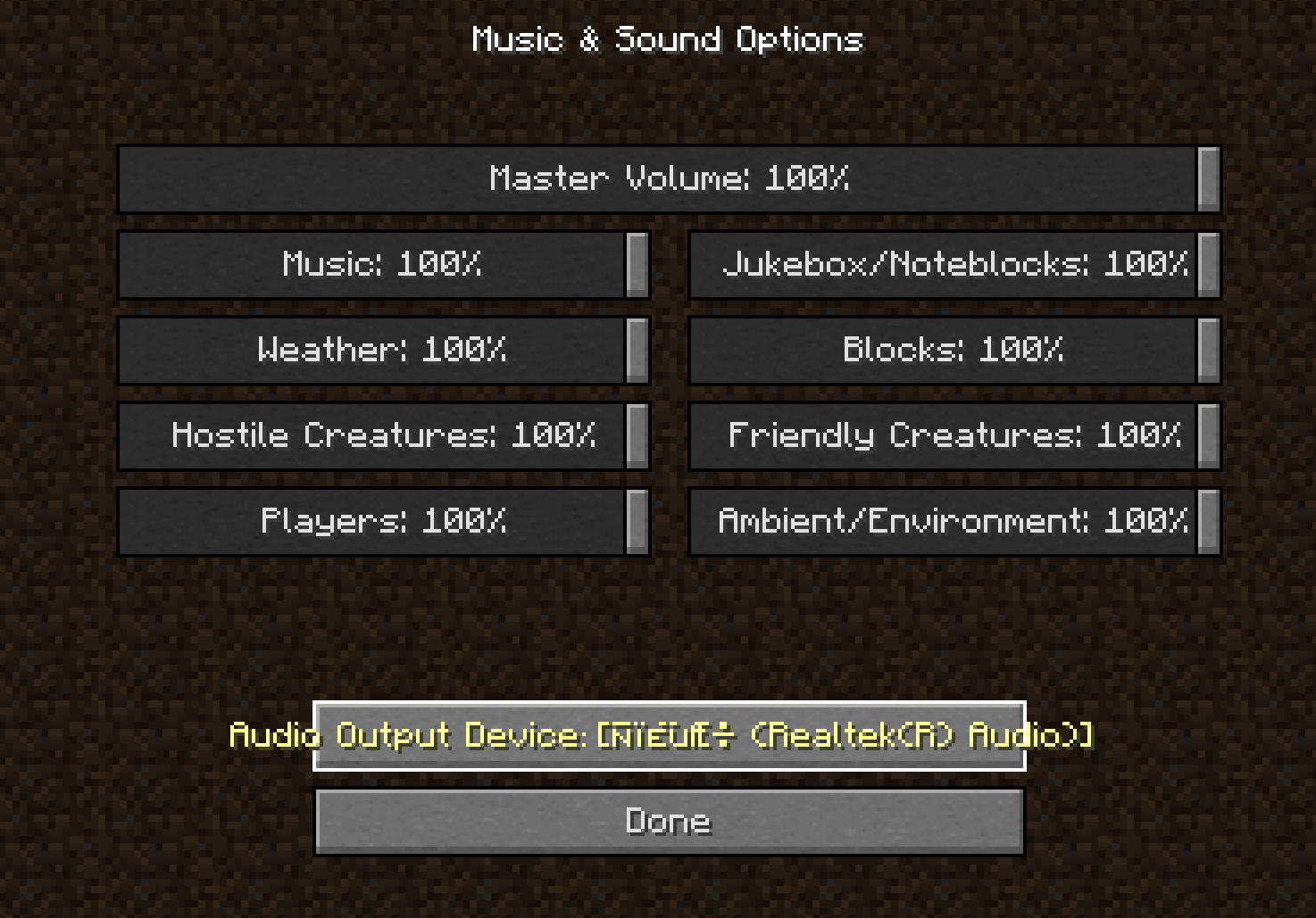 Audio outputs