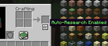 Auto-Research button in 2x2 inventory grid