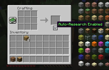 Auto-Research button in 3x3 craftbench grid