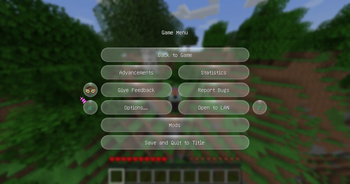 In-game menu demonstration