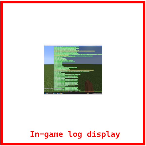 In-game log display