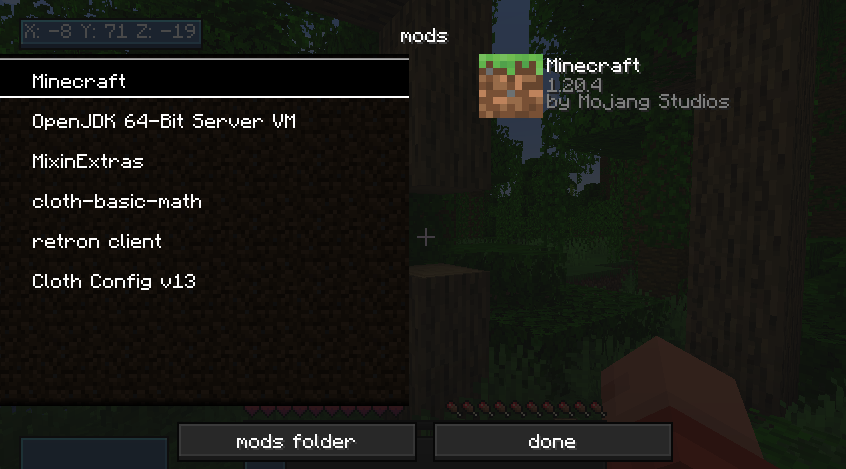 Mods Menu