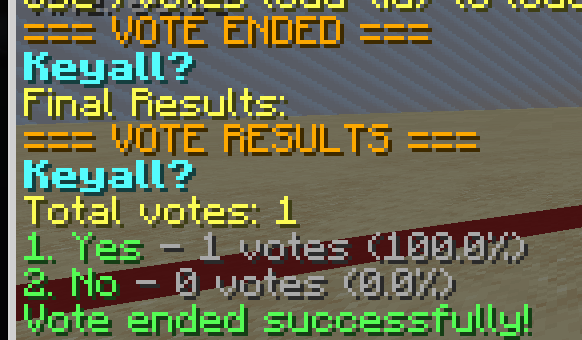 results of a vote