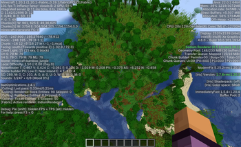 F3 Debug Screen - 131 FPS with Sodium