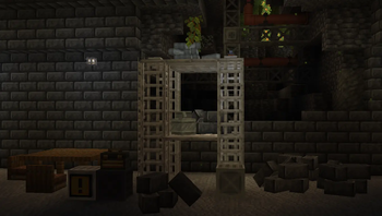 Construction in a cave