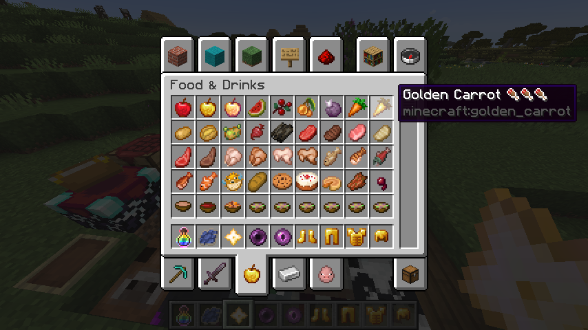 Food Indicators, Gold Armor and Some Items