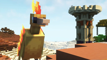 Moltres next to the castle