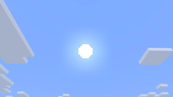 Round sun in the sky