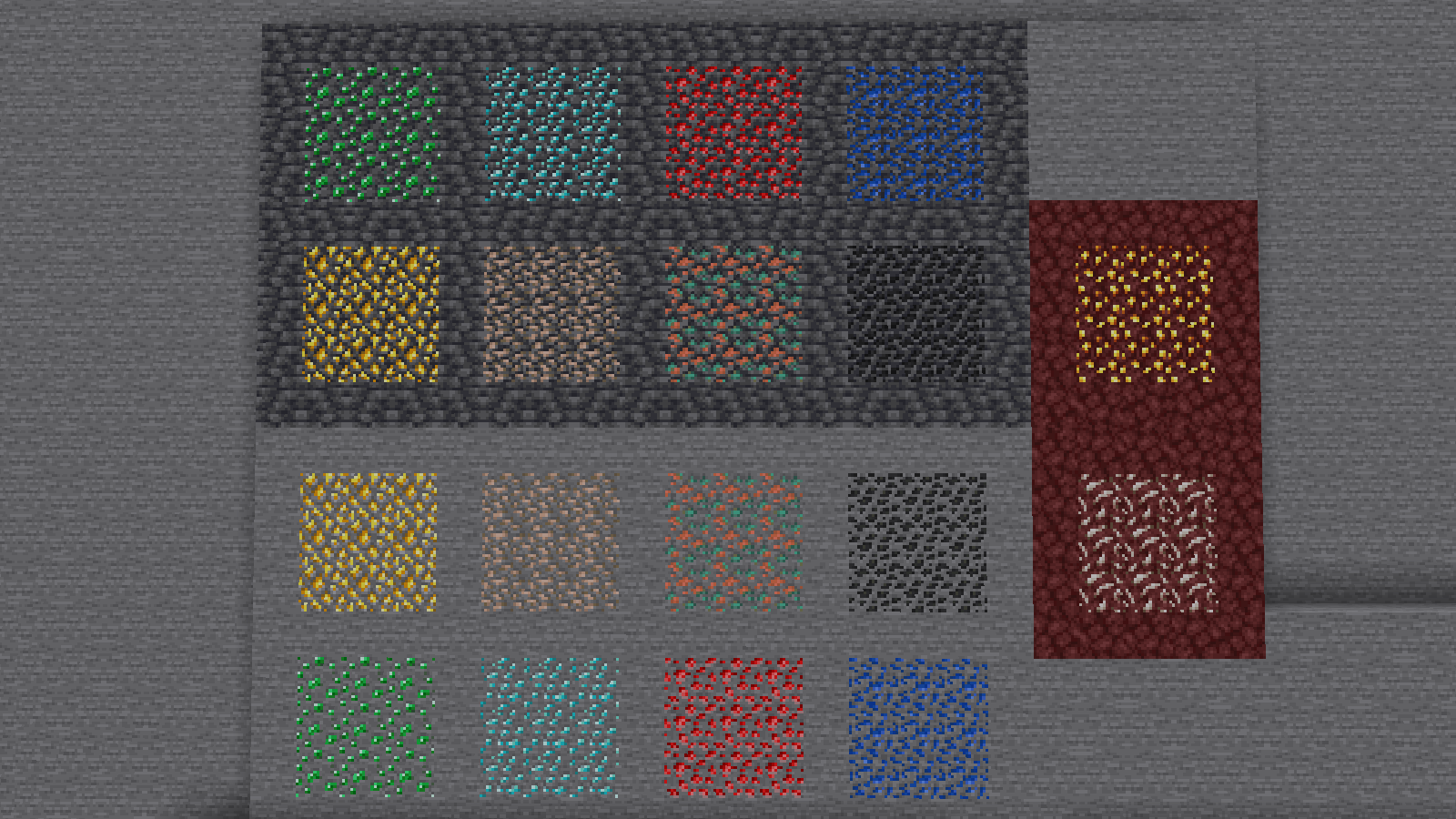 Insert a wall containing all of the ores in 1.20