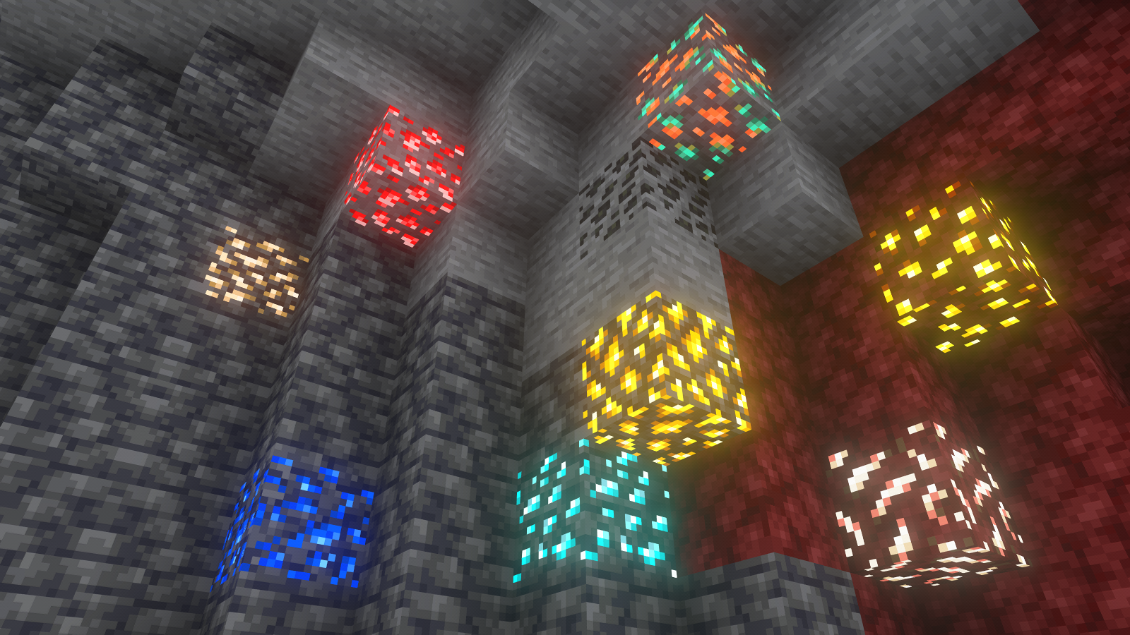 Insert cool image with all ores showing but with ^^^ shaderpack