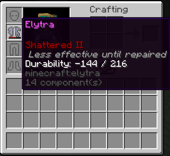 Wearing a shattered Elytra