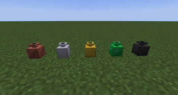 Copper, Iron, Gold, Emerald, and Netherite Coin Banks