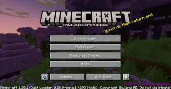 This is what your title screen would look like with the Resource Pack on.