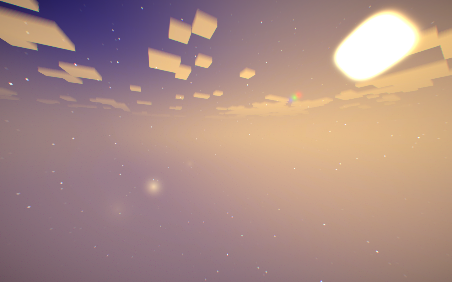 A beautiful image of the skies you can build in with this datapack