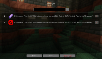 Overlayer Configuration Page