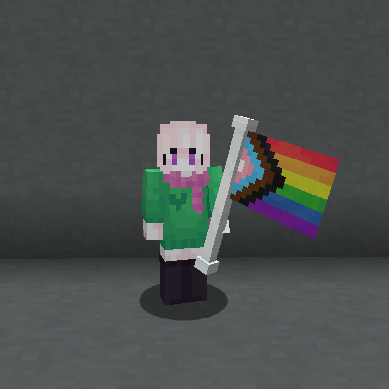 Progress pride flag in third person