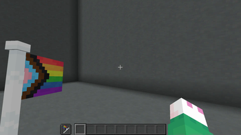 Progress pride flag in first person