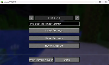 mod settings screen