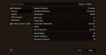 recommended options 