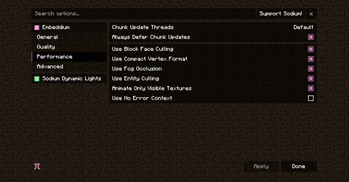 recommended options 