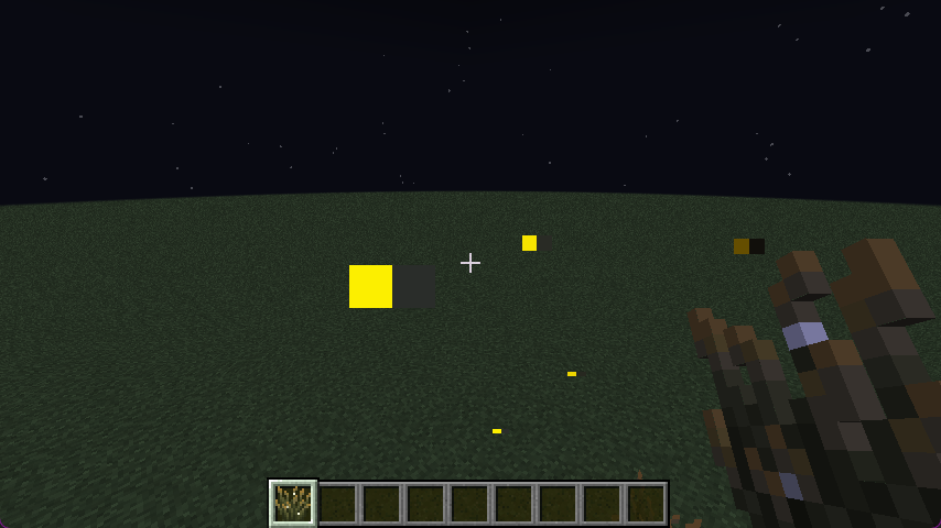 What the fireflies look like. Yellow on the left, black on the right