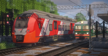 Siemens Desiro RUS (ES2G) + ER2-1314 on the "Ostankino" Station.
