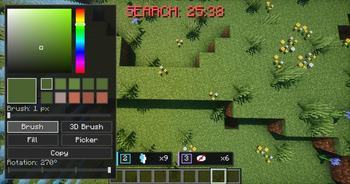 Paint menu in block mode