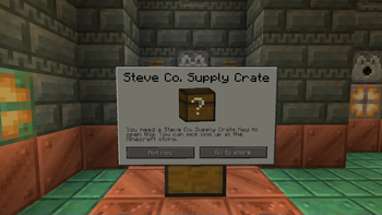 Steve Co. Supply Crate message