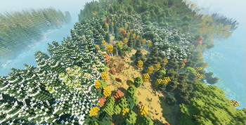 A vibrant, colorful environment