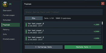 Paylog screen