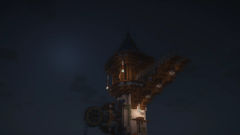 A wizard's tower in the night