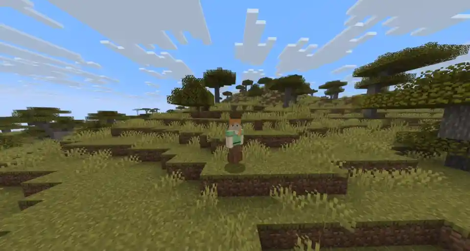A player jumping around using spring boots