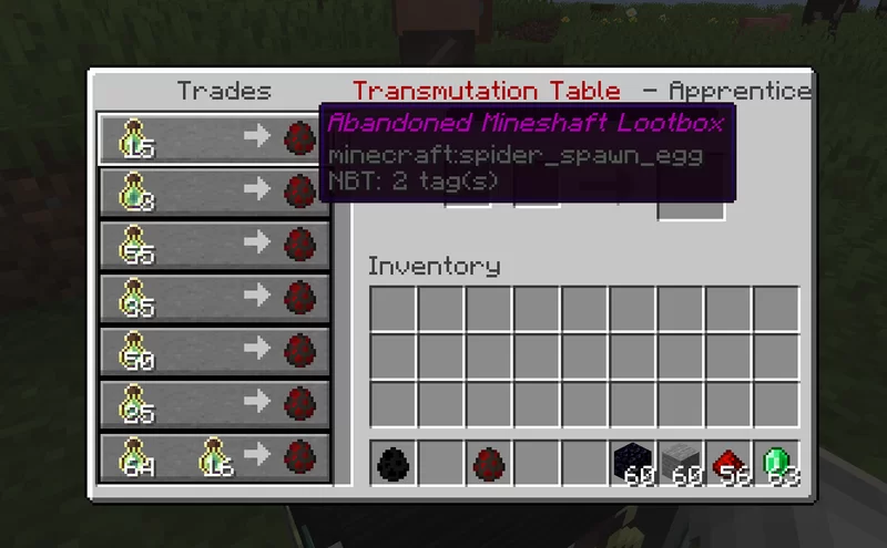 Inside look of the Transmutation Table