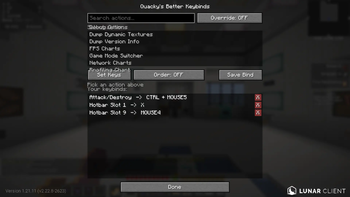 Keybinds Menu