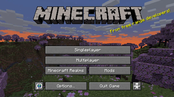 The title on the title screen. For extra effect, use a resource pack with the b1.8-1.12.2 panorama.