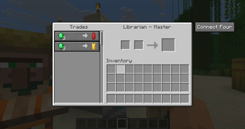 The Connect Four button on any villager's trade screen