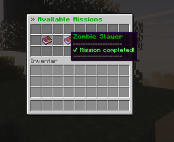 Completed mission in the menu