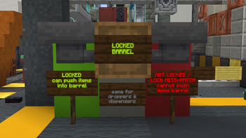 Pushing items into a locked container