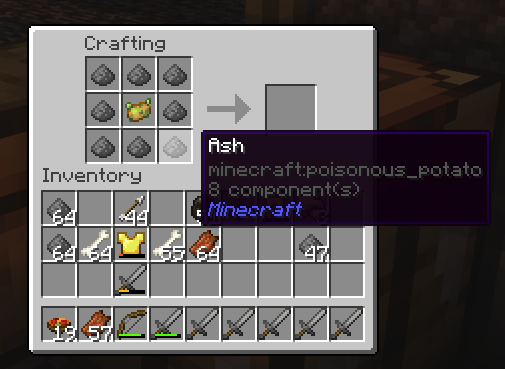 Can't use a regular poisonous potato to craft the recipe