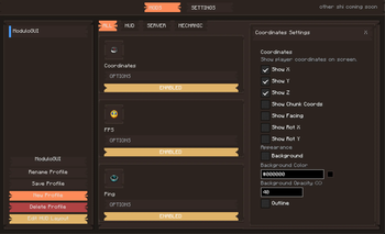 Settings Menu