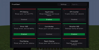 Main FrostClient GUI