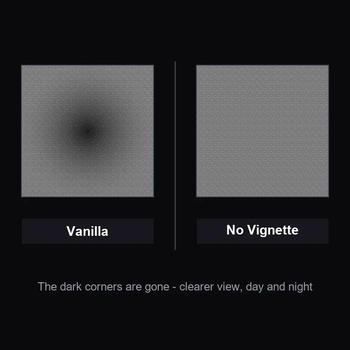 No Vignette — Clear Screen Corners - before / after