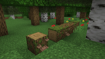 overgrown log