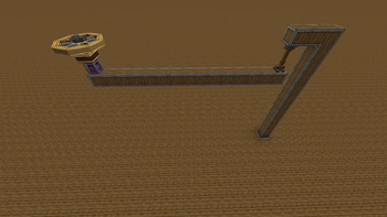 Gyro holding a simulated object getting held up by a rope