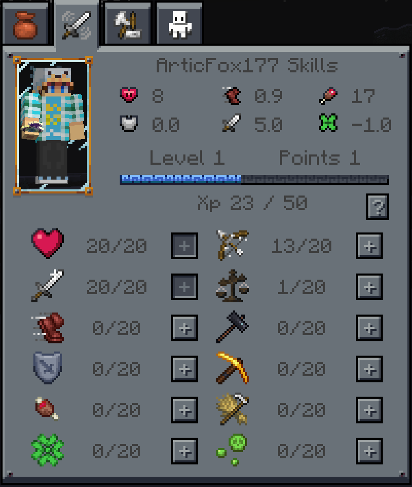 LevelZ 1.20.1 Skills Example