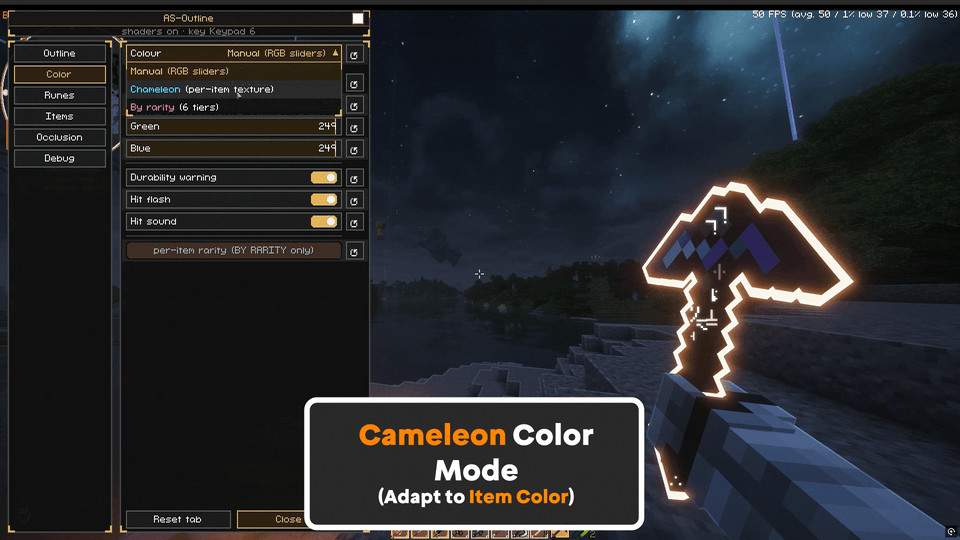 Outline N' Stuff: Cameleon Color Mode