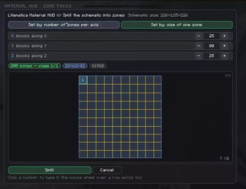 Zone Focus — split screen with a top-down diagram