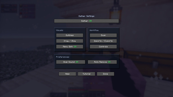 Settings screen
