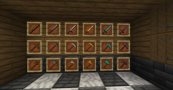 Swords, pickaxes and axes